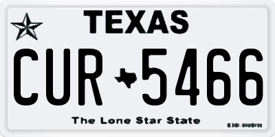 TX license plate CUR5466
