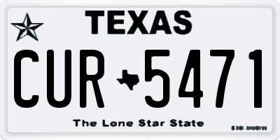 TX license plate CUR5471