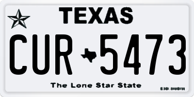 TX license plate CUR5473