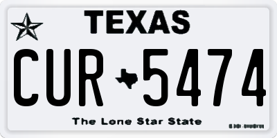 TX license plate CUR5474