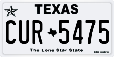 TX license plate CUR5475
