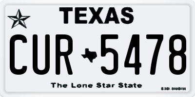 TX license plate CUR5478
