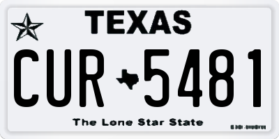TX license plate CUR5481