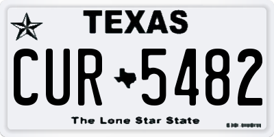 TX license plate CUR5482