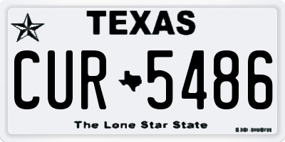 TX license plate CUR5486
