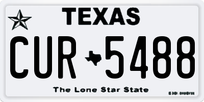 TX license plate CUR5488