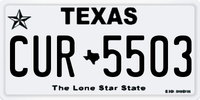 TX license plate CUR5503