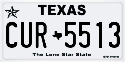 TX license plate CUR5513