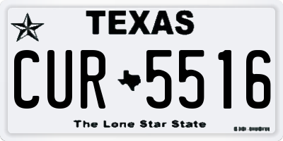 TX license plate CUR5516