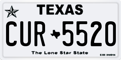 TX license plate CUR5520