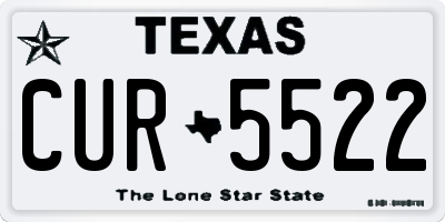 TX license plate CUR5522