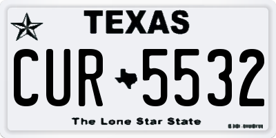 TX license plate CUR5532