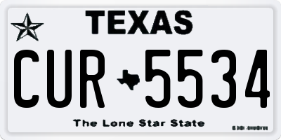 TX license plate CUR5534