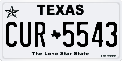 TX license plate CUR5543