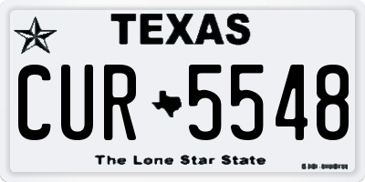 TX license plate CUR5548