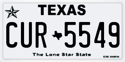 TX license plate CUR5549