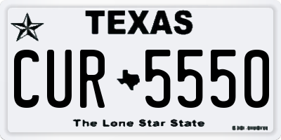 TX license plate CUR5550
