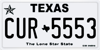 TX license plate CUR5553