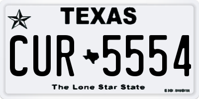 TX license plate CUR5554