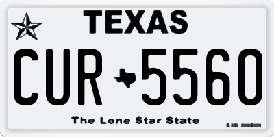 TX license plate CUR5560