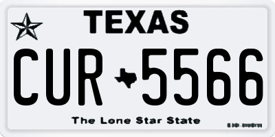 TX license plate CUR5566