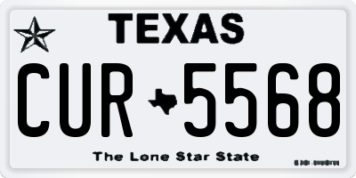 TX license plate CUR5568