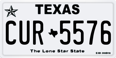 TX license plate CUR5576
