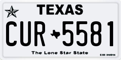 TX license plate CUR5581