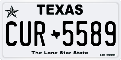 TX license plate CUR5589