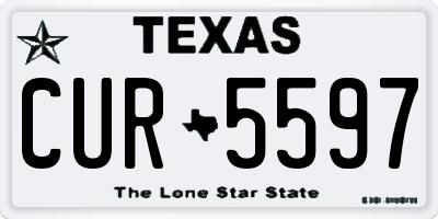 TX license plate CUR5597