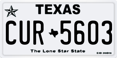 TX license plate CUR5603