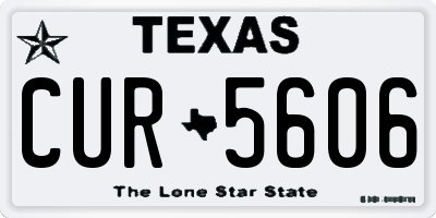 TX license plate CUR5606