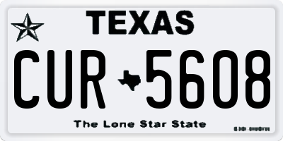 TX license plate CUR5608