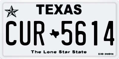 TX license plate CUR5614