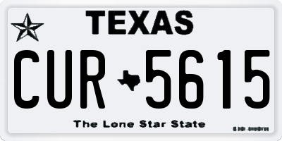 TX license plate CUR5615