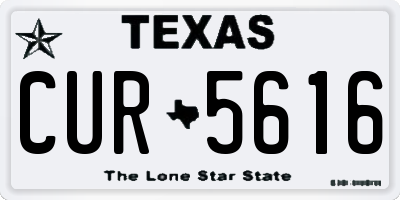 TX license plate CUR5616