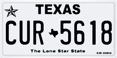 TX license plate CUR5618