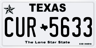 TX license plate CUR5633