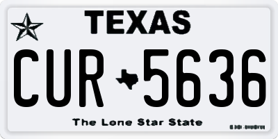 TX license plate CUR5636