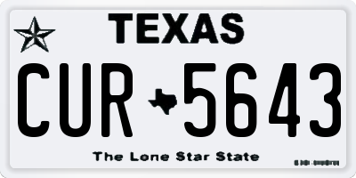 TX license plate CUR5643