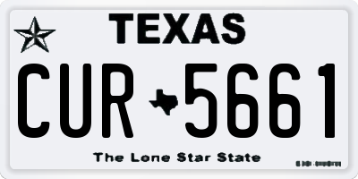 TX license plate CUR5661