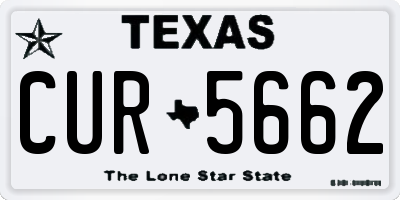 TX license plate CUR5662