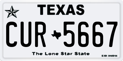 TX license plate CUR5667