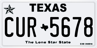 TX license plate CUR5678