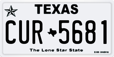 TX license plate CUR5681