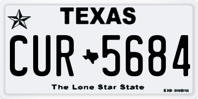TX license plate CUR5684