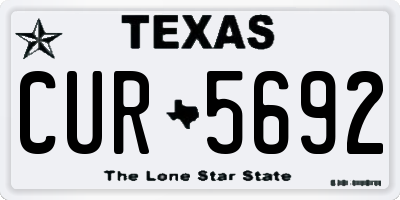TX license plate CUR5692