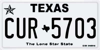 TX license plate CUR5703