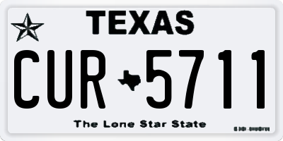 TX license plate CUR5711