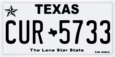 TX license plate CUR5733